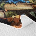 thumbnail image 5 of Feelyou Floral Blue Dragon Twin Quilt Set for Boys Girls, Garden Book Wildlife Twin Coverlet Set, Blue Orange, 2pcs, 5 of 7
