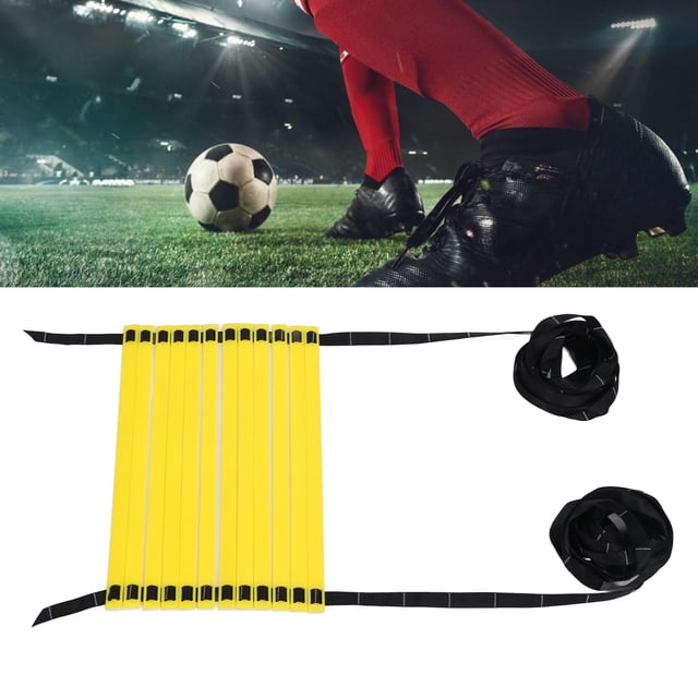 Escalera De Velocidad De Entrenamiento ágil, Escalera De Cuerda De Entrenamiento Con Escalones PP Nylon Amarillo Negro Fácil De Almacenar 6 M Plegable De Alta Densidad Para
