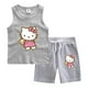 thumbnail image 4 of Hello Kitty, pantalones cortos de algodón para niñas con dibujos animados, chaleco de dos piezas de verano para bebés, ropa cómoda y bonita, ropa sin mangas para niños, 4 of 5