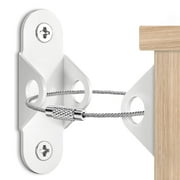 Furniture Anchors for Baby Proofing (10 Pack), Anti Tip Furniture Anchors Earthquake Straps Keep Baby and Pet Safety, 400 LBS High Tensile Capacity Metal Furniture Straps Wall Anchors, White