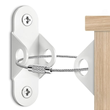 Furniture Anchors for Baby Proofing (10 Pack), Anti Tip Furniture Anchors Earthquake Straps Keep Baby and Pet Safety, 400 LBS High Tensile Capacity Metal Furniture Straps Wall Anchors, White