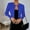 Blue, variant on Women's Cropped Blazer Long Sleeve Open Front Fitted Office Work Jacket Elegant Lightweight Suit Coat