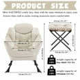 thumbnail image 6 of SAETSFEG Lazy Chair with Ottoman, Comfy Accent Lounge Chair with Side Pocket, Modern Reading Armchair with Footrest, Upholstered Sofa Chair for Small Spaces, Bedroom, Living Room, Dorm, Beige, 6 of 9