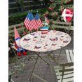 thumbnail image 5 of Independence Day Blue Red Butterfly Fitted Round Tablecloths Elastic Edged Table Covers 36"-44",Patriotic Star on Burlap Linen Waterproof Dining Room Table Cloth for Kitchen Holiday Party Tables, 5 of 6
