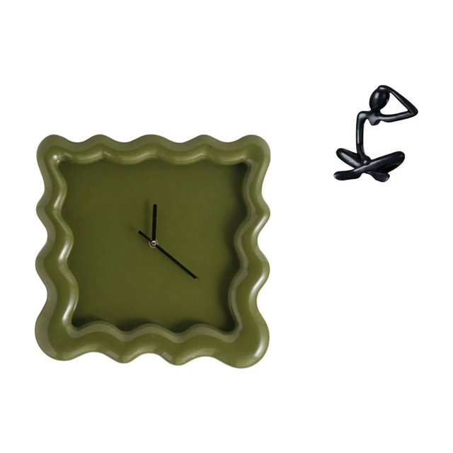 Reloj De Pared Cuadrado Silencioso, Adorno Para Baño, Casa De Campo, Cocina, Estudio Con Estatua Abstracta Pensativa, Colección De Figuras Decorativas, Escultura Moderna Para Estante,