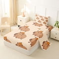 thumbnail image 2 of Erosebridal Kawaii Animals Capybara Twin Sheet Sets,Brown Rodent Animal Bedding For Kids Girls 3 Pieces, 2 of 6