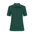 thumbnail image 4 of ALLLIST Green Womens Tops Clearance Button Short Sleeve Solid V-Neck T-Shirts Womens Tees, 4 of 8