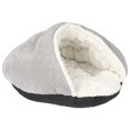 thumbnail image 1 of Cama de felpa para perros y gatos Zulema Pet Cat Sleeping Bed Gris, 1 of 8