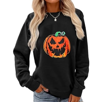 Sweat à Capuche Femme Oversize Citrouille Halloween - Tissu Sherpa Doux Et Chaud - Design Drôle Avec Capuche Visage