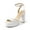 WHITE-PU, variant on Platform High Heels for Women Chunky Round Open Toe Ankle Strap Stylish Heeled Sandals for Party Prom Wedding