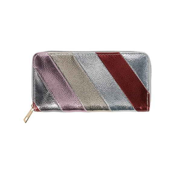 CTM Vegan Leather Rainbow Striped Wallet (Women)
