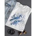 thumbnail image 3 of Smartprints Womens Graphic Tee - Blue Jay Winter Bird - Regular Fit 100% Cotton, 3 of 4