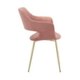 thumbnail image 4 of Dining Chair with Flared Curved Arms and Angled Metal Legs, Set of 2, Pink - Saltoro Sherpi, 4 of 5