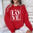 thumbnail image 5 of GA WEIHUA Clearance Sales,Women's 2025 Sweatshirts Happy Valentine's Day Shirts Crewneck Fleece Pullover Tops Casual Heart Long Sleeve Romantic Sweatshirt(Red,S), 5 of 7