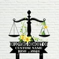 thumbnail image 5 of Handmadetneonsign Justice Scales Lawyer Memorial Metal With Stake, Lawyer Metal Stake, Grave Stake 65468, 5 of 5