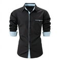 thumbnail image 3 of Birdeem Chemises pour Hommes Hommes Décontracté Ajouré Couleur Unie Manches Courtes Col Rabattu Blouse Chemise, 3 of 8