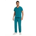 thumbnail image 2 of Wholesale Fashion Scrub Suits Hospital Uniform Set Solid Color Gown Pocket Scrubs Sets for Women Mans Joggers Pants Suit, 2 of 11