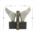 thumbnail image 3 of DecMode 5" Wings Bird Aluminum Metal Bookends with Marble Base (Set of 2), 3 of 8