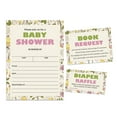 thumbnail image 1 of Inkdotpot Set Of 30Floral Baby Shower Invitations-Diaper Raffle Tickets And Baby Shower Book Request Cards Gender Neutral Invites Its A Boy Its A Girl, 1 of 8