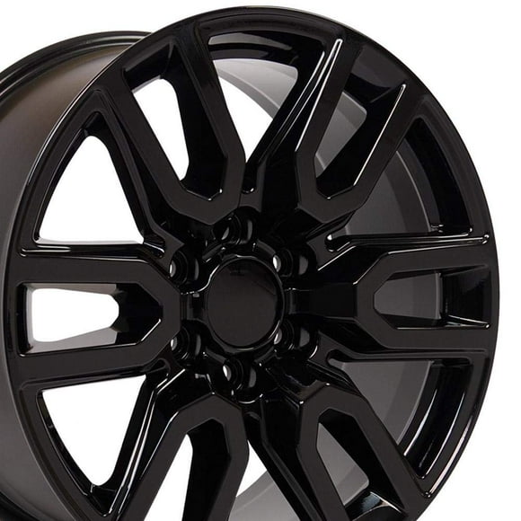 OE Wheels CV36 20 Inch Rim Fits Sierra 1500 Style 6x139.7 20x9 Gloss Black - Hollander 5914 (1)