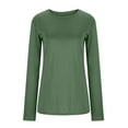 thumbnail image 7 of UVEASISHA Long Sleeve Tshirt for Women Plus Size Casual Tunic Tops Lightweight Stretch Workout Tee Tops Army Green XXXL, 7 of 7