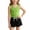 Green, variant on Qingpeng Kids Stylish Set Sleeveless Solid Color Racerback Tank Top And Drawstring Shorts With Elastic Waist For Casual Wear Matching Outfit Set For Kids
