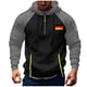 thumbnail image 3 of Ceisia Men's Flag Print Color Block Embroidered Gift Pocket Half Zip Drawstring Casual Athletic Hoodie, 3 of 4