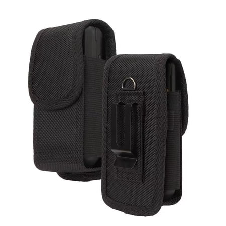 Nylon Cell Phone Case Pouch Holster Holder Compatible with Kyocera Cadence S2720, DuraXTP, DuraXV LTE E4610, DuraXE E4710, DuraXV Extreme E4810, Compatible with TCL Flip Pro, Flip 3, Flip 2, Flip