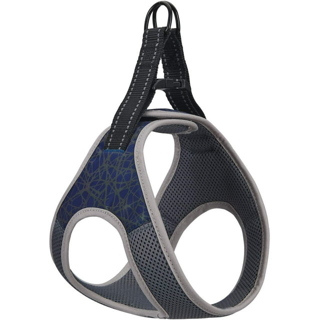 Dog Harness Step-In Harness with Velcro Fastening for Small and Medium Dogs Reflective Adjustable Breathable Safety Harness Chest Harness for Walking, Running, Training (Blue,S)
