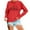 Red, variant on A Thrill Of Hope The Weary World Rejoices Sweatshirts for Women Long Sleeve Crewneck Christmas Sweatshirt Pullover Tops