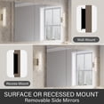 thumbnail image 2 of ANGELES HOME 52" x 32" Bathroom Mirror Medicine Cabinet, Copper-Free Safety Glass, 3 Doors, Surface or Recessed Mount, 9 Adjustable Shelves, 2 of 14