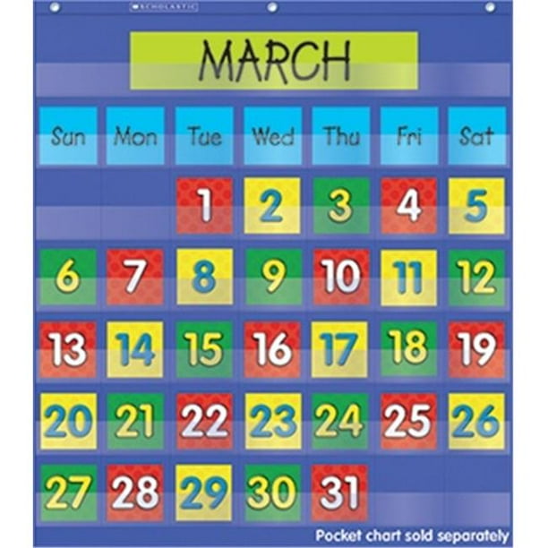 Scholastic 9780545301794 Calendar Dates Pocket Chart Add Ons 2