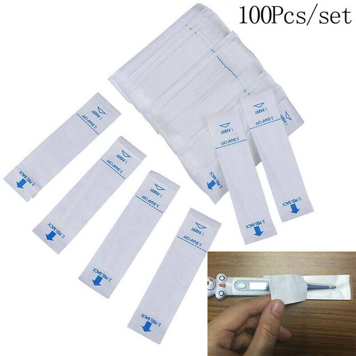 zhuangyulin6 100 PCS/Box Digital Thermometer Probe Covers,Disposable Thermometer Probe Cover Electronic Cover Protector For Health Center 