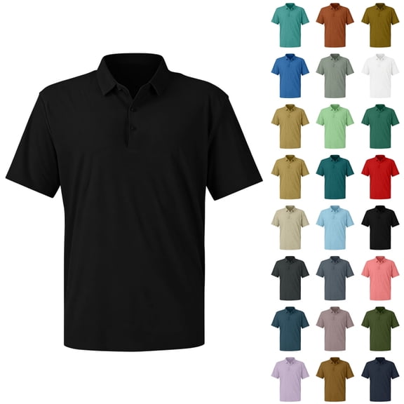 Qwertyu Men's Polo Shirts Short Sleeve Casual Summer Ice Silk Shirts for Men Quick Dry Breathable Collared Golf Shirts Fluorescent Green XL