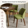 thumbnail image 4 of Dining Chairs Set of 2,Linen Upholstered Dining Chair with Wood Legs,Wingback Kitchen Chairs,Modern Mid Century Fabric Tufted Dining Chair for Living Room, Bedroom, 4 of 9