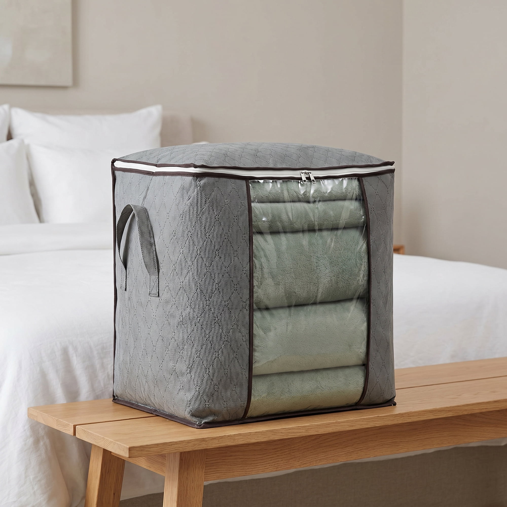 Unique Bargains Moistureproof Storage Sack Portable Side Carry Bag Gray 18.9"x11.0"x19.7"