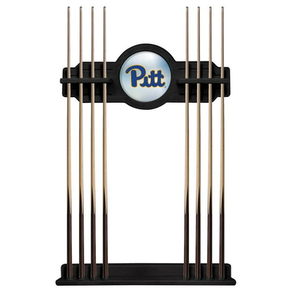University of Pittsburgh Solid Wood Cue Rack with a Black Finish