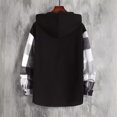 thumbnail image 3 of YATELLE Manfinity Homme Men Plaid Print Drawstring Hooded Shacket Without Tee, 3 of 5