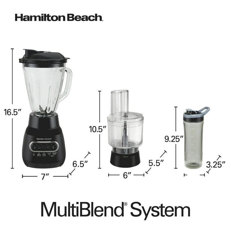 Hamilton Beach MultiBlend Kitchen System, 3-in-1 Quiet Blender