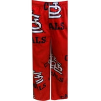 WebUndies Mens Saint Louis Baseball Guys Red Fleece Lounge Pants (Small)