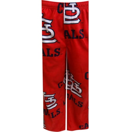 WebUndies Mens Saint Louis Baseball Guys Red Fleece Lounge Pants (Small)