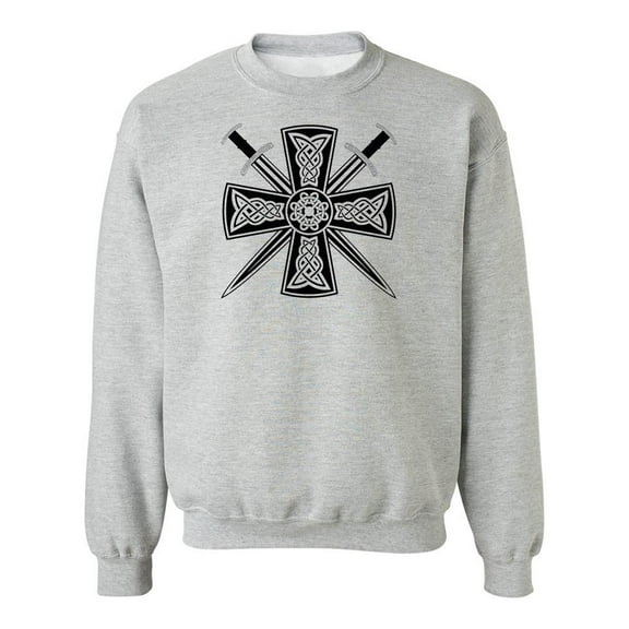 Celtic Cross With Crossed Swords Sweatshirt Men -Image by Shutterstock, Male XX-Large
