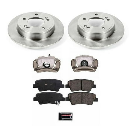 PowerStop Rear Stock Replacement Brake Pad and Rotor Kit with Calipers Fits: KIA Select Models KCOE6501B