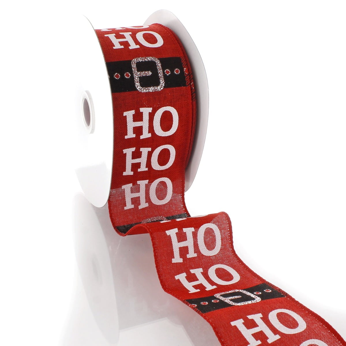 2.5” X 10 Yard Linen HoHoHo Christmas Ribbon