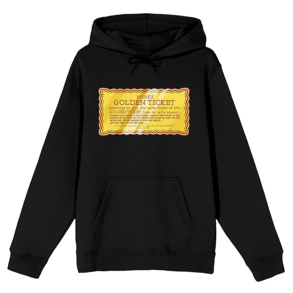 Willy Wonka & the Chocolate Factory Golden Ticket Men's Black Sweatshirt-Medium