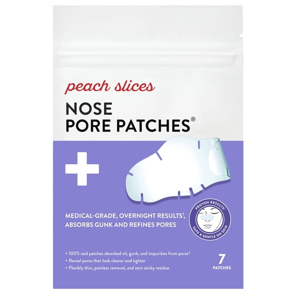 Parches para poros nasales, rodajas de melocotón, hidrocoloide de grado médico, 7 unidades