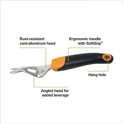 Ergo Weeder Tool for Weeding, Heavy Duty Gardening Hand Tool with Ergonomic Handle and Hanging Hole for Storage, Remove Weeds and Roots like Dandelions and Thistles