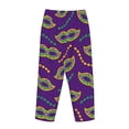 thumbnail image 5 of Disketp Carnival Masks And Beads Print Women'S Comfy Pajama Pants Casual Drawstring Palazzo Lounge Wide Leg Pants, 5 of 9