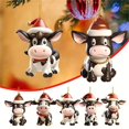 thumbnail image 6 of AUDeals ‌Christmas Cow Car Ornament Cute Dairy Cow Rearview Mirror Charm for Car Interior Decorations Acrylic Hanging Pendant Festive Holiday Gift Idea‌, 6 of 6