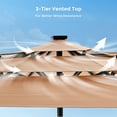 thumbnail image 5 of Patbrela 9ft 3-Tier Solar Patio Umbrella with LED Lights, Tilt Adjustment Outdoor Umbrella, Market Sun Shade for Beach, Backyard, Deck, Poolside, Beige, 5 of 11